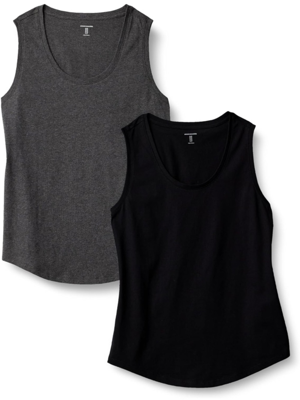 Women’s Scoop Neck Tank Top - Black & Dark Gray (2-Pack)